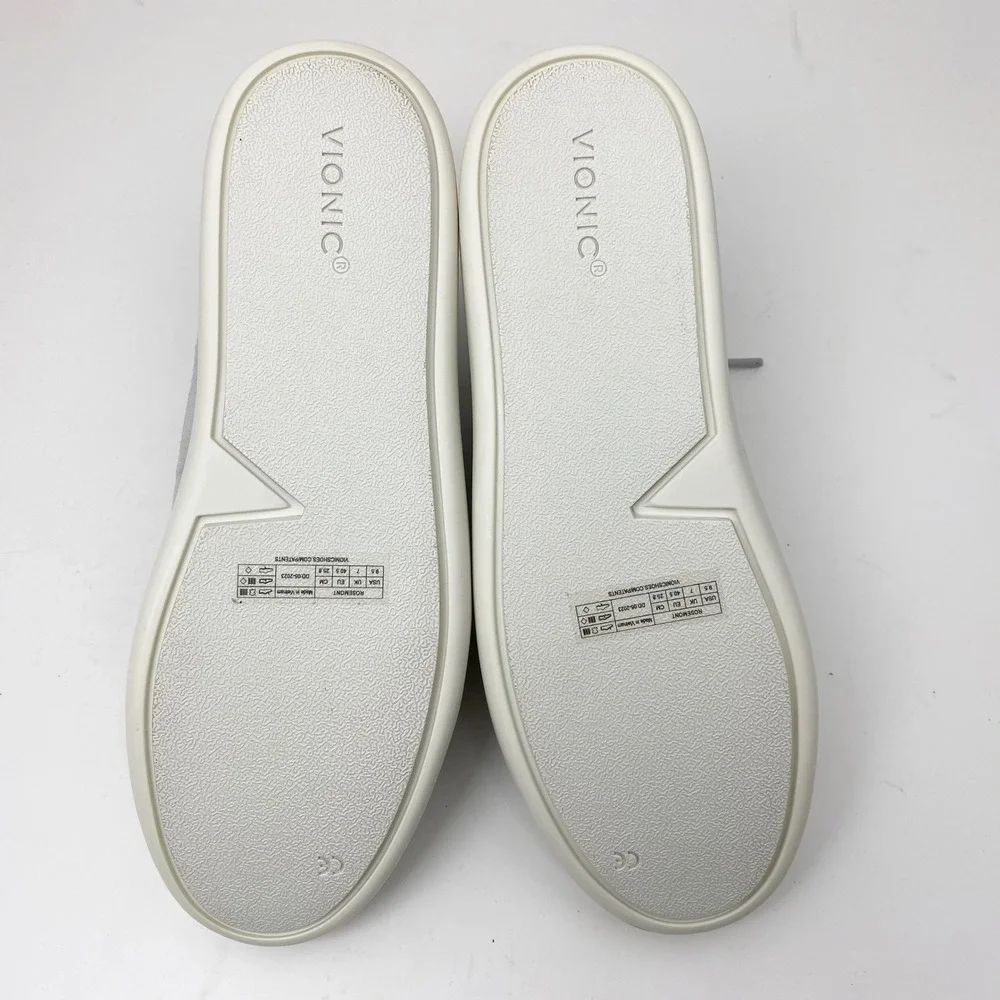 Vionic Rosemont‎ Suede Side Zip High Top Sneaker Womens 9.5 Light Gray